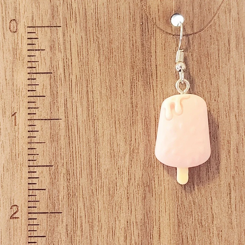 Pink Popsicle Dangle Earrings Novelty Ice Cream‎ Foodie Summer Jewelry NEW